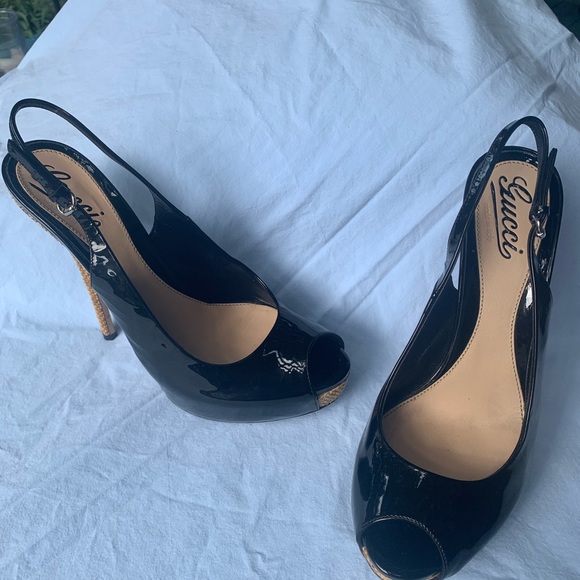 Authentic Gucci heels platform sling backs EUC - Picture 3 of 13